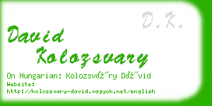 david kolozsvary business card